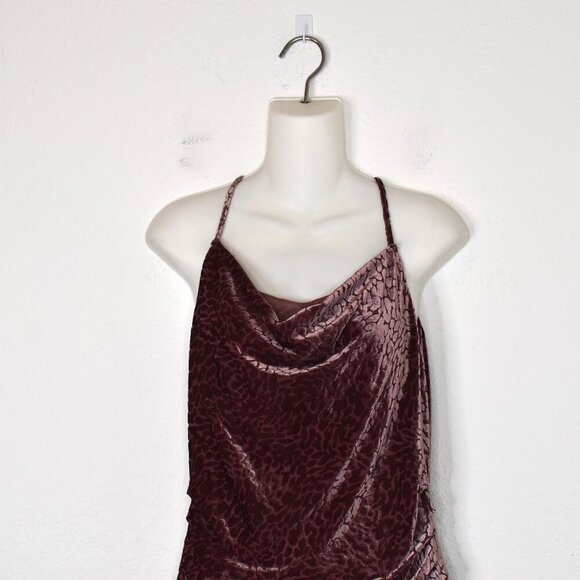 NY & Co Burnout Velvet Top Sz S Draped Ruched Whimsigoth Holiday Boho Party - Picture 2 of 15